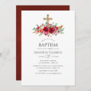 Search for red christening invitations Floral
