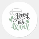 Search for green tea stickers Typography