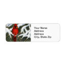Search for red cardinal return address labels Watercolor
