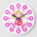 Search for pink and white clocks Girl