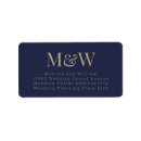Search for elegant gold monogram return address labels Bride and groom