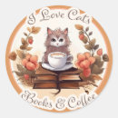 Search for books and cats stickers Coffee