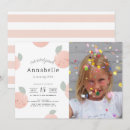 Search for peach and cream birthday invitations Girl