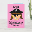 Search for funny pirate birthday cards Cute