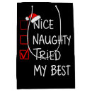 Search for naughty or nice gift bags Xmas