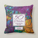 Search for 50th birthday pillows Typography