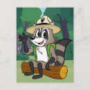 Search for rangers postcards Raccoon ranger rick