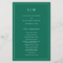 Search for emerald green wedding programs Elegant