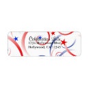 Search for red white and blue return address labels America