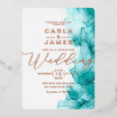 Search for turquoise gold wedding invitations Modern elegant