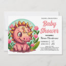 Recherche de dinosaur baby shower fille invitations Aquarelle