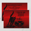 Recherche de citrouille de chat halloween invitations Tricher ou traiter