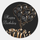 Search for 90 years old stickers Black and gold