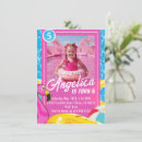 Search for fashion birthday invitations Pink doll birthday