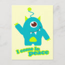 Search for cute alien postcards Green