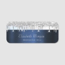 Search for navy blue name tags Metallic