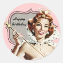 Search for birthday queen stickers Retro