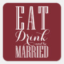 Search for eat drink and be married stickers Typography