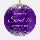 Search for sweet 16 ornaments Silver glitter
