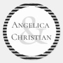 Search for black and white stripe wedding stickers Simple