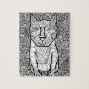 Recherche de chatte puzzles Noir et blanc