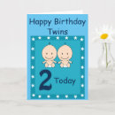 Search for boy twin birthday cards Blue