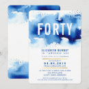 Search for blue 40th birthday invitations Minimalist