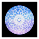Recherche de mandala bleu posters Fleur
