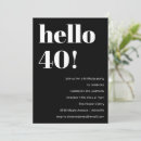 Search for trendy 40th birthday invitations Bold typography