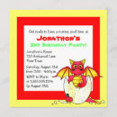 Search for red dragon birthday invitations Yellow