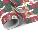 Search for forest christmas wrapping paper Red and green