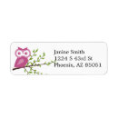 Search for pink owl return address labels Cute