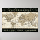 Search for black and white world map posters Vintage
