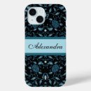 Search for teal damask iphone cases Black