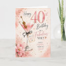 Search for 40th for woman birthday cards Pink