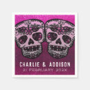 Search for skull wedding napkins Pink