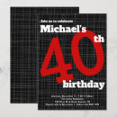 Search for red and black 40th birthday invitations Forty