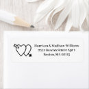 Search for heart and arrow return address labels Engagement