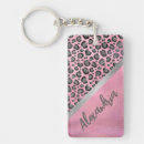 Search for pink leopard print keychains Stylish