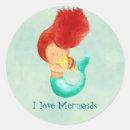 Search for red haired mermaid stickers Under the sea