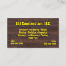 Recherche de travailleur de la construction cartes visite Marteau