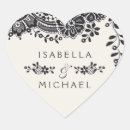 Search for black heart wedding stickers Vintage
