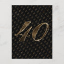 Search for 40th postcards Black and gold