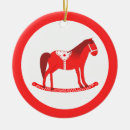 Search for white horse ornaments Red and white