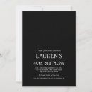 Search for female 40th birthday invitations Typography