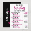 Search for itinerary bachelorette party invitations Girly