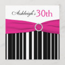 Search for hot pink 30th birthday invitations Black