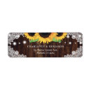 Search for wood and lace return address labels Sunflower