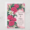 Search for hot pink flower wedding invitations Watercolor flower bouquet