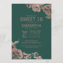 Search for emerald green and gold sweet 16 invitations Floral